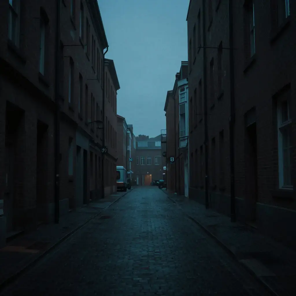 Пустая городская улица в сумерках — тишина города